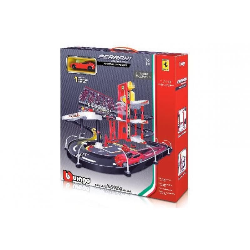 Burago - Ferrari Racing Garage incl. 1 car 1:43 (143001) - Toys
