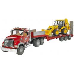 Bruder - Brother MACK granite truck with low-loader and JCB 4CX backhoe loader BR2813 - Toys