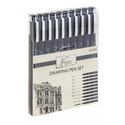 Nassau - Drawing Pen Set Fineliners 10pcs - (K-AR0819-GE) - Toys