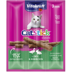 Vitakraft - Cat Stick duck AND rabbit 3 sticks - 24190 - Pet Supplies