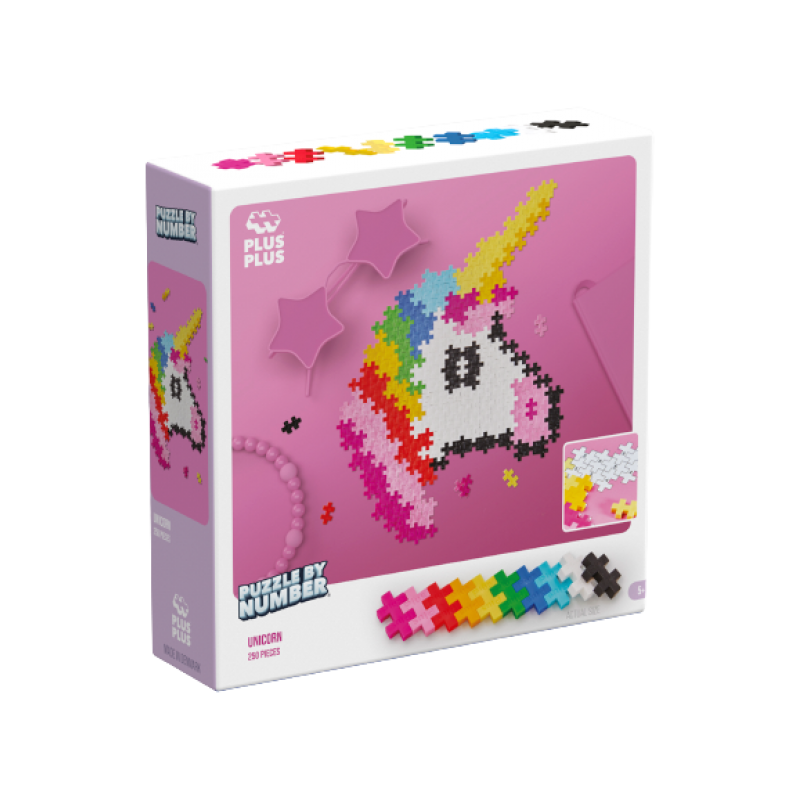 Plus-Plus - Puzzle By Number Unicorn 250pcs - (3929) - Toys
