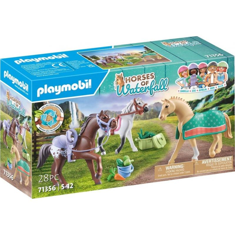 Playmobil - Three Horses with Saddles 71356 - Toys