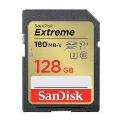 SANDISK - SDXC Extreme 128GB 180MB-s UHS-I C10 V30 U3 - Electronics