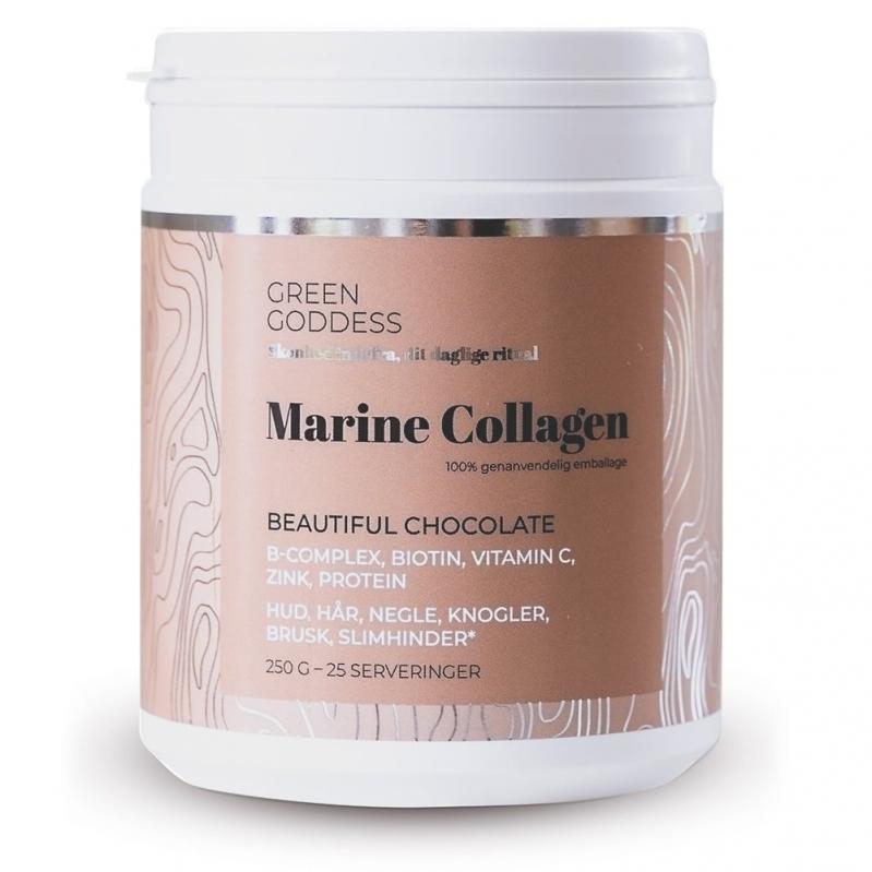 Green Goddess - Marine Collagen Beautiful Chocolate incl. B-complex, vitamin C og zinc - 250 g - Health and Personal Care