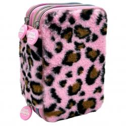 Tinka - Triple Pencilcase - Leopard Rosa (8-804206) - Toys