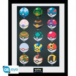 POKEMON - Framed print Pokeballs 30x40 - Fan Shop and Merchandise