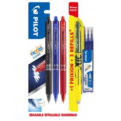 Pilot - FriXion Clicker m-klik 07 Bonuspack 3 AND Light AND Refillset - Office and School Supplies