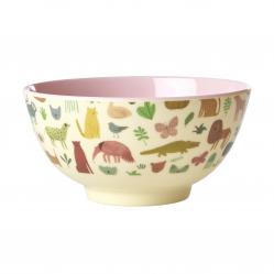 Rice - Melamine Bowl Medium 700 ml Pink Sweet Jungle Print - Baby and Children