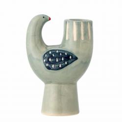 Bloomingville - Trudy Candlestick Blue Stoneware 82060864 - Home and Kitchen