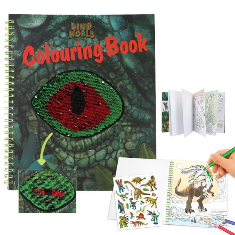 Dino World - Colouring Book With Reservible Seqins  0412757  - Toys