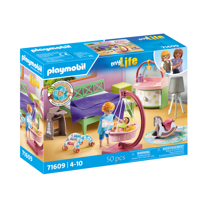 Playmobil - Sleeping room with baby play corner 71609 - Toys
