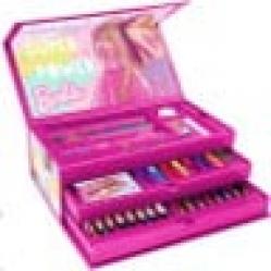 Coloring Case - BARBIE - set 52pcs in paper toolbox with handle - Toys