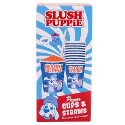 Slush Puppie Paper Cups x 20 AND Straws - Gadgets