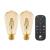 EGLO - Set of 2x E27 ST64 amber, remote control - Warm white - Zigbee, Bluetooth - Electronics