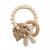Magni - Teether bracelet, silicone with wooden ring leaves and bunny-ears appendix - Beige (5577) - Toys