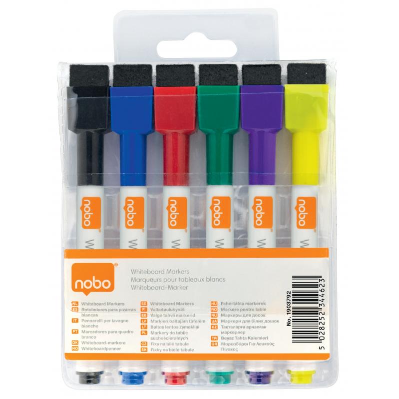 Nobo - Whiteboard Marker Mini 6 Pieces - Office and School Supplies