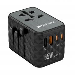 Verbatim - GaN III Universal Travel Adapter UTA-05 PD65W QC 4 AND - Electronics