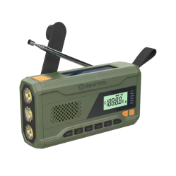 Manta - Portable Emergency crank FM Radio, Solar Power Bank, Flashlight - Electronics