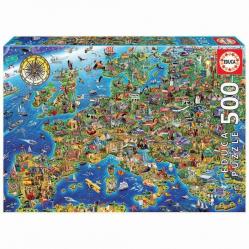 Educa - 500 pcs - Crazy European Map Puzzle 80-17962 - Toys