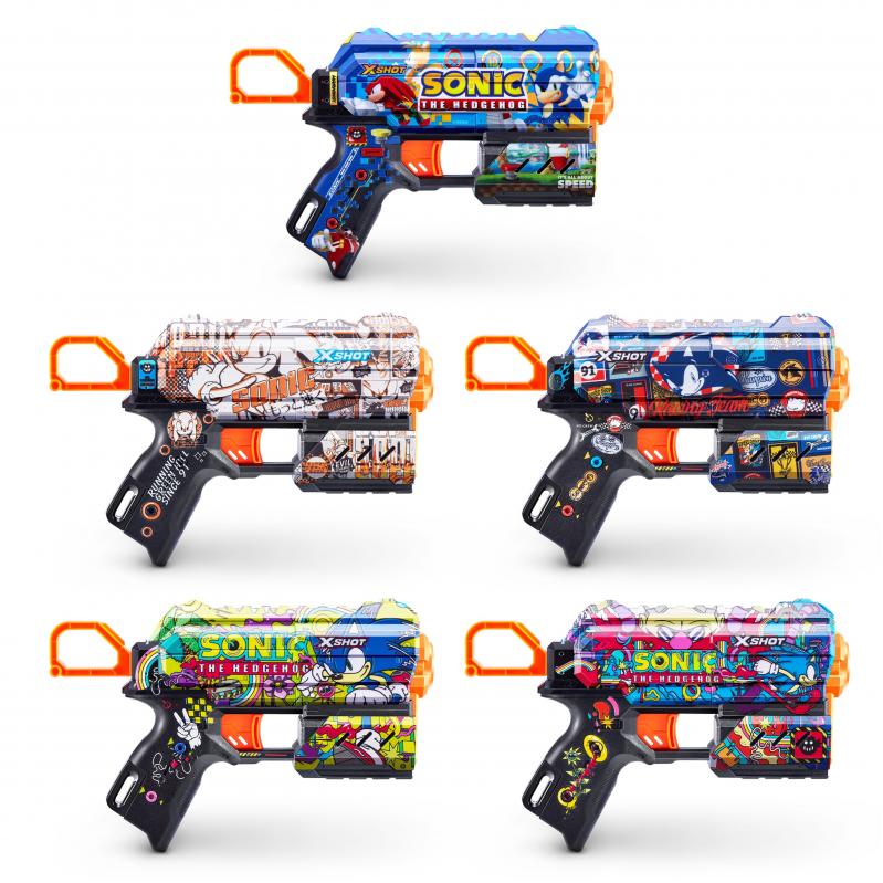 X-SHOT-SKINS-FLUX8 Darts Assorted - S001- SONIC - 36648 - Toys