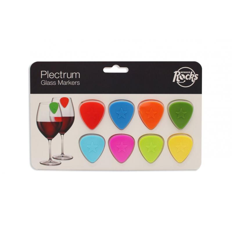 Winkee - Drinks Markers - Plectrum Glass Markers - Set of 8 - Gadgets