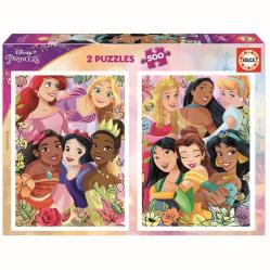 Educa - Puzzle - 2x500 Disney Princess 80-19253 - Toys