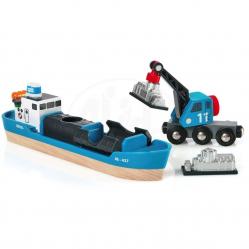 BRIO - Freight Ship and Crane 33534 - Toys