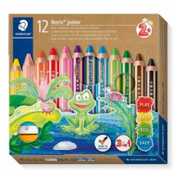 Staedtler - Noris Junior Chunky 3in1 coloured pencils 12 pcs AND 2 years 140 C12 - Toys