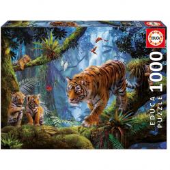 Educa - Puzzle 1000 - Tigers in the Tree ( 017662) - Toys