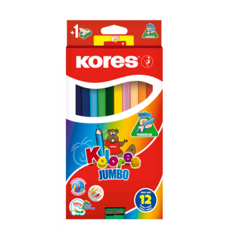 Kores - Kolores - 12 Jumbo Coloured Pencils (93512) - Toys
