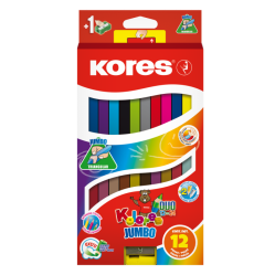 Kores - Kolores - Jumbo Dou 12 Coloured Pencils (93252) - Toys