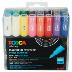 Posca - PC1MC - Extra Fine Tip Pen - Basic Colors 16 pc - Toys