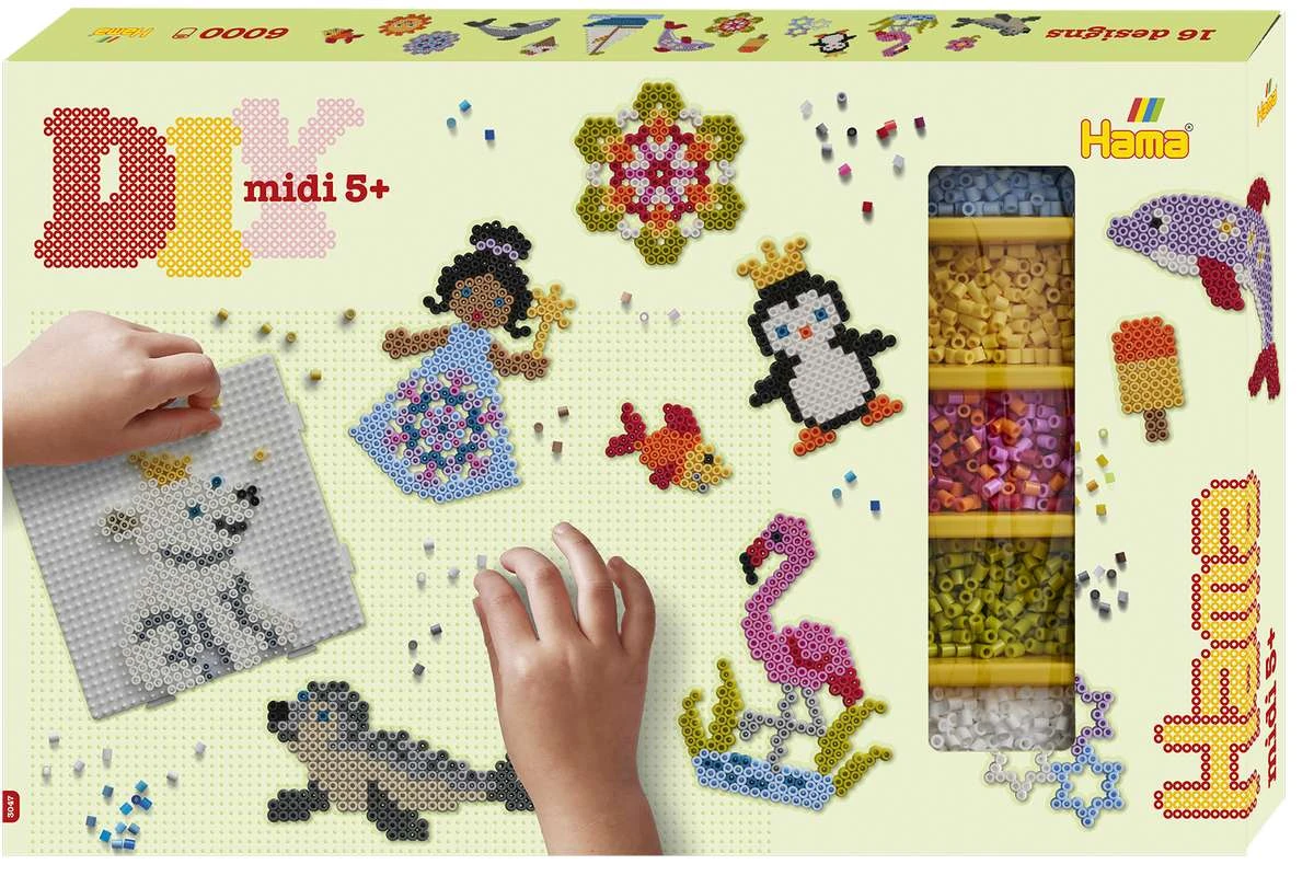 Hama - gift box approx. 6,000 beads + 3 plates (383047) - Toys