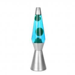 iTotal - Lava Lamp 36 cm - Silver Base, Blue Liquid and Green Wax (XL1787) - Toys