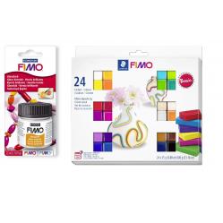 FIMO - Acces Gloss Lacquer 35ml & Soft Set 24x25g Basic - Toys