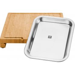Zwilling - BBQ+ Cutting board with tray - Stainless steel - 39 cm x 30 cm - Bamboo - Home and Kitchen