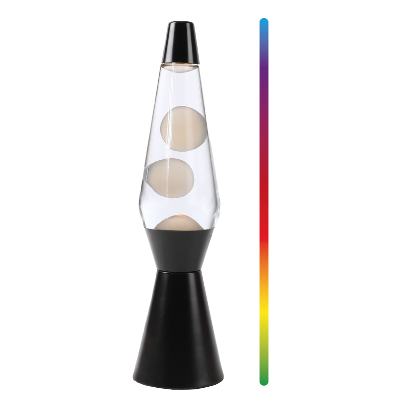 iTotal - LED Lava Lamp with Color-changing Light, White Wax and Black Base - Black - 36 cm (XL2937) - Toys