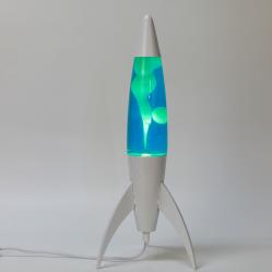 iTotal - Rocket Lava Lamp - White Base, Blue Liquid and White Wax - Blue - Toys