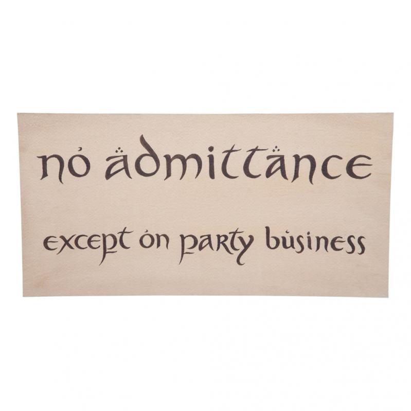 Weta Workshop The Hobbit - No Admittance Sign Poster - Fan Shop and Merchandise