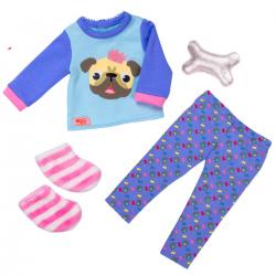 Our Generation - Doll clothes, Pyjamas w- Bulldog (730390) - Toys