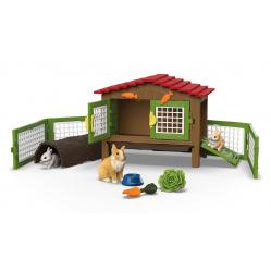 Schleich - Rabbit hutch with 3 rabbits - (42728) - Toys