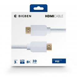 Nacon HDMI Cable 2.1 Braided, 8K - 3m, White - PlayStation 5