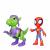 Spidey and His Amazing Friends - Hero Dino Webs - Spidey & Goblin Raptor Action - Toys