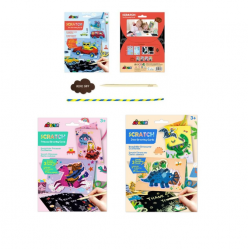 Avenir Scratch Greeting Card Cars AND Princesses AND Dinos Bundle Toys