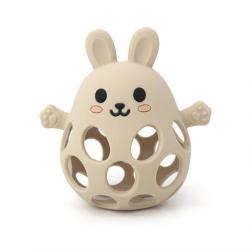 Magni - Teether ball with bunny in LFGB silicone beige - 5731 - Toys