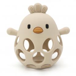 Magni - Teether ball with duckling in LFGB silicone beige - 5630 - Toys