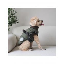 Nordic paws - Dogcoat Thor with harness 30cm - Green - XS - Pet Supplies