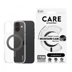 CARE by PanzerGlass - Feature Case Transparent w. Black Kickstand & MagSafe - iPhone 16 - Electronics