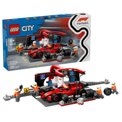 LEGO - LEGO City - F1® Pit Stop & Pit Crew with Ferrari Car (60443) - Toys