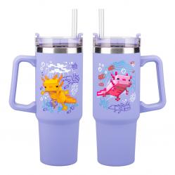 Minecraft Purple 900ml Insulated Cup and Straw - Fan Shop and Merchandise